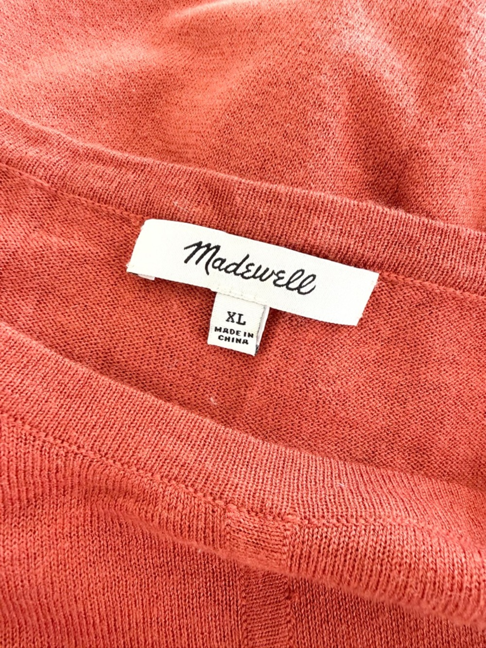 MOVING SALE | New Women’s Madewell Modern Tie-Front Sweater in Rust, Size XL - Picture 2 of 8